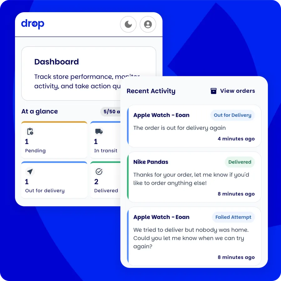 Order statuses at a glance